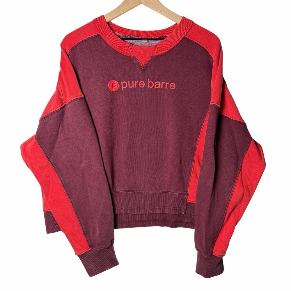 Pure Barre x Free People Movement Intercept Red Crop Sweatshirt Women's size L